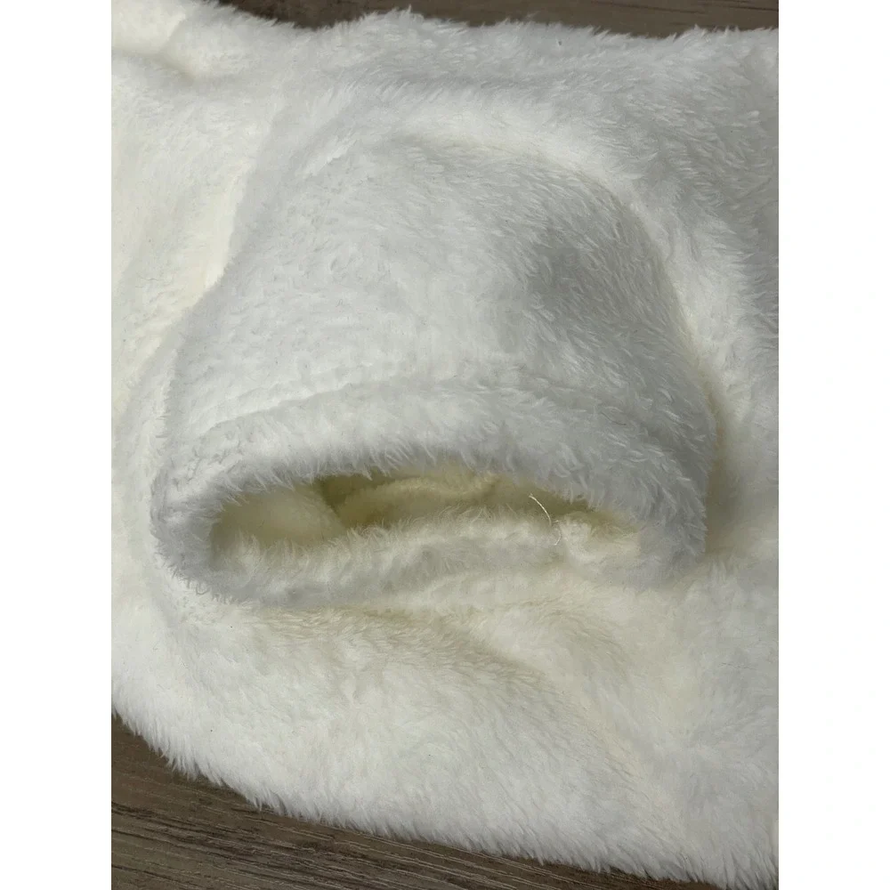 White Plush Bunny Dog Pet Costume Hoodie Hooded Outfit With Ears And Tail Size S